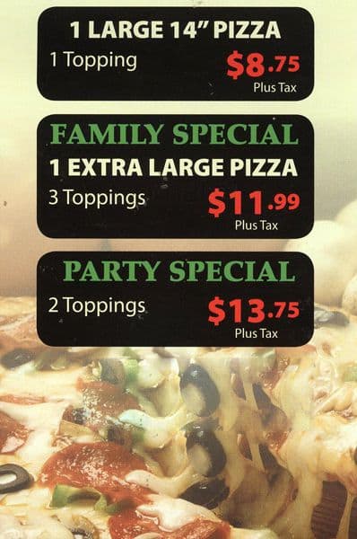 Menu of Gege’s Pizza & BBQ Chicken photo2