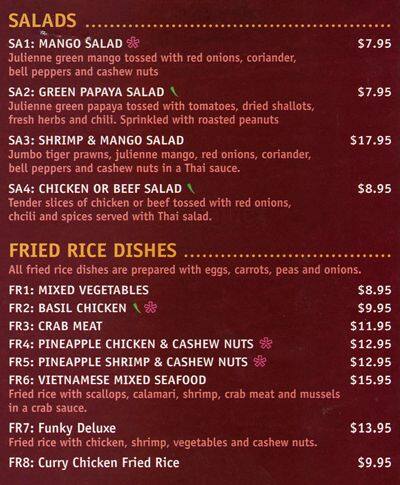 Menu of Funky Thai 2 Go photo4