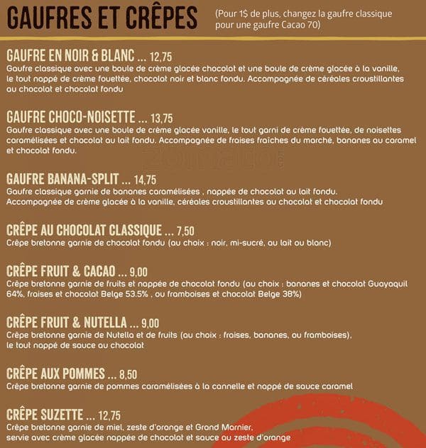 Menu of Cacao 70 photo15