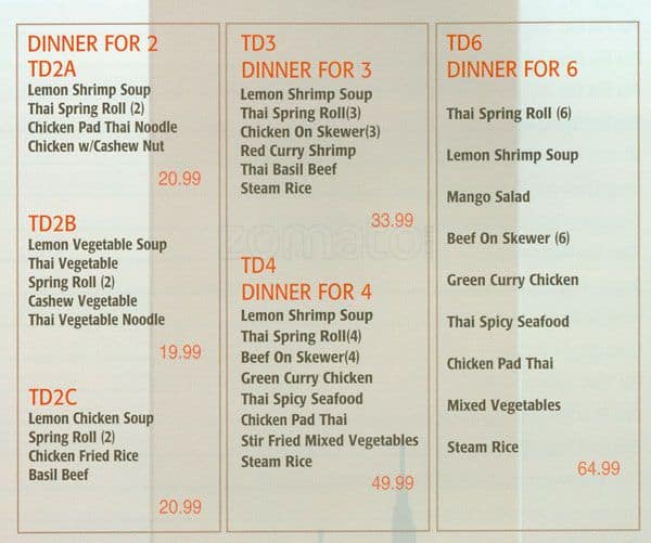 Menu of Jing Thai photo9