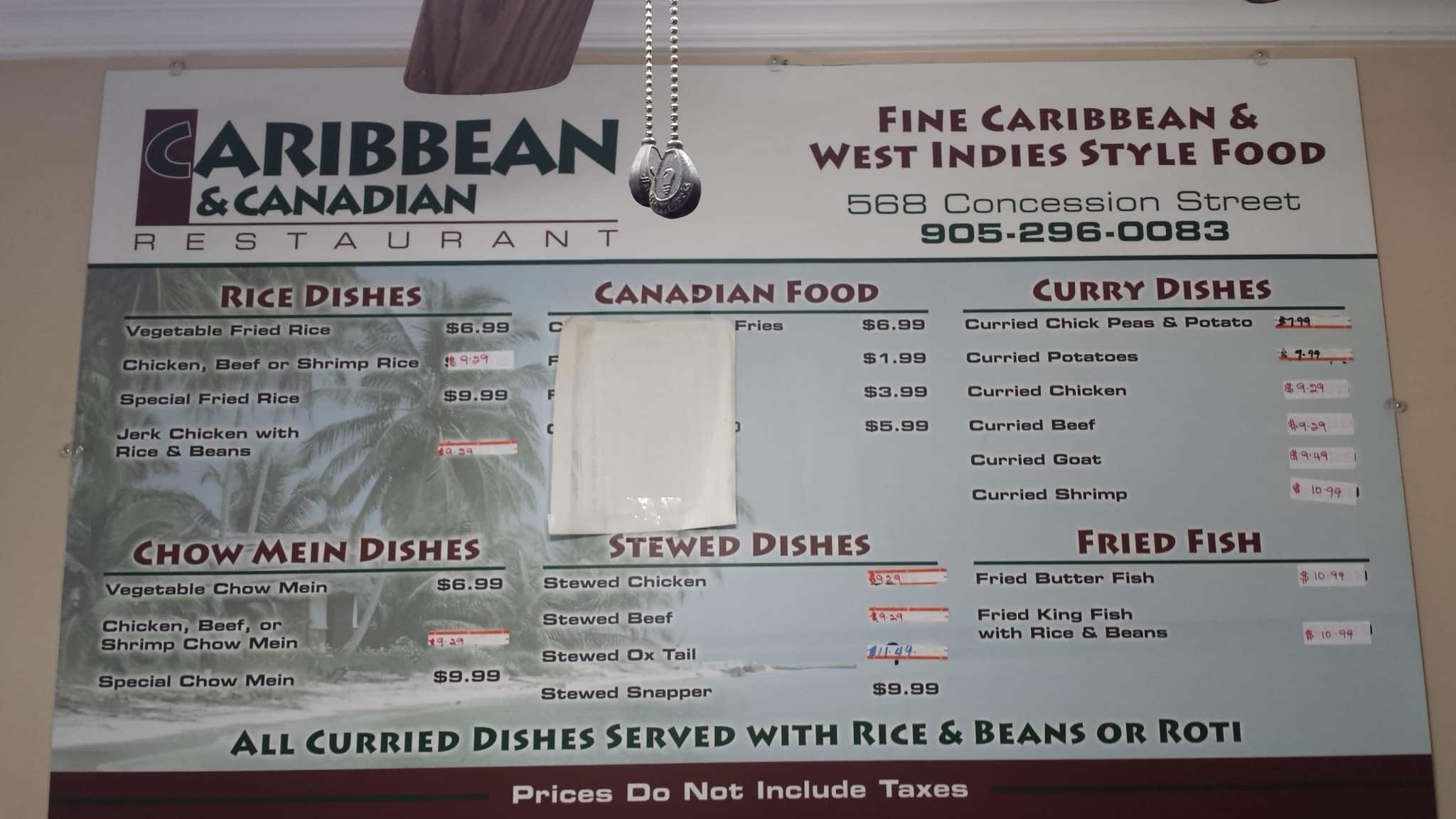 Menu of Caribbean & Canadian Restaurant photo2
