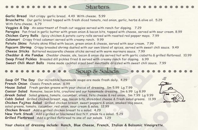 Menu of The Tickled Toad Bar & Grill photo2