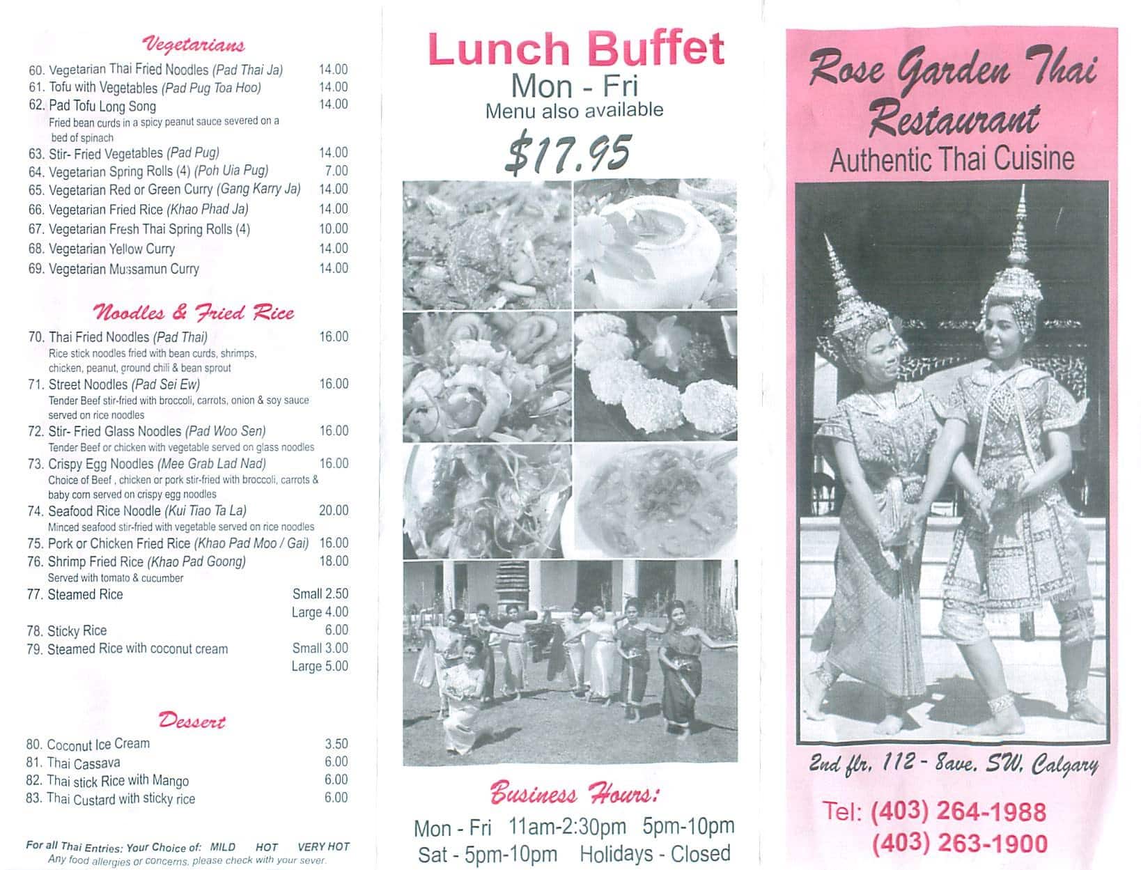 Menu of Rose Garden Thai photo2