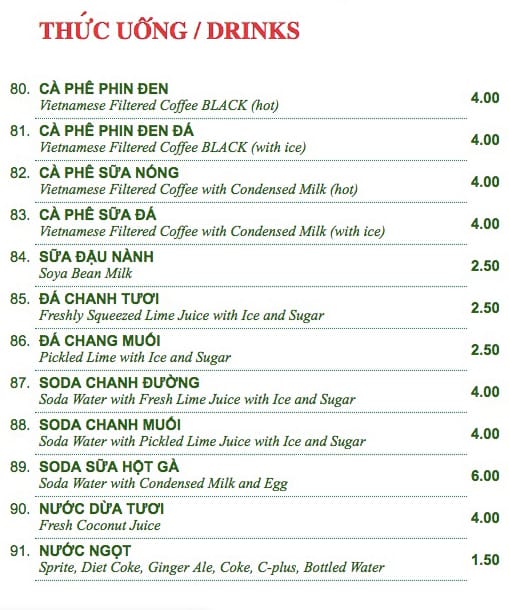 Menu of Pho Hung photo17