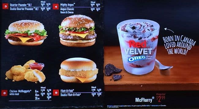 Menu of McDonald’s photo3