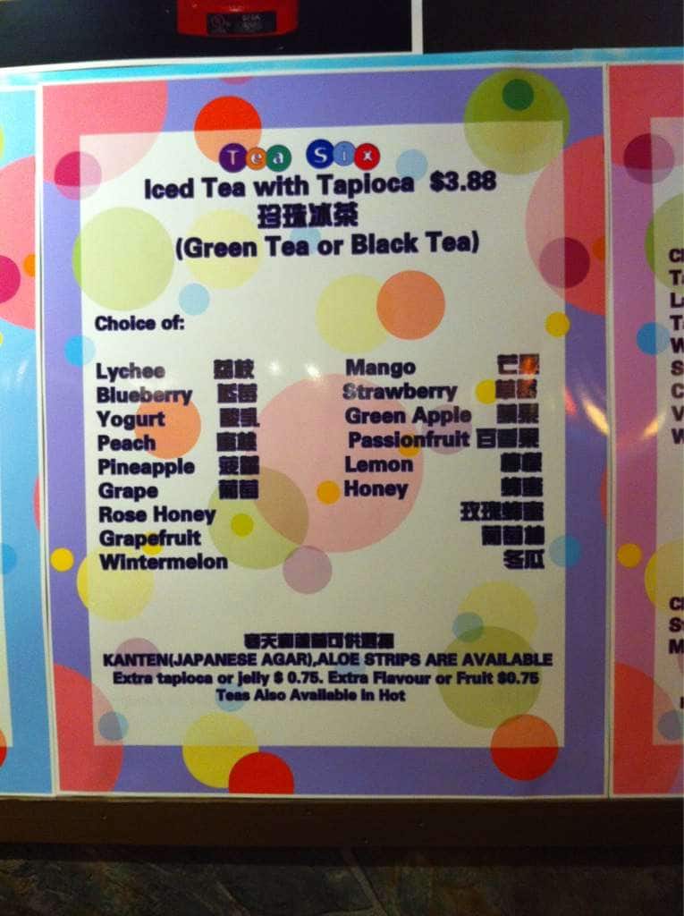 Menu of Taiwan Bubble Zone photo8