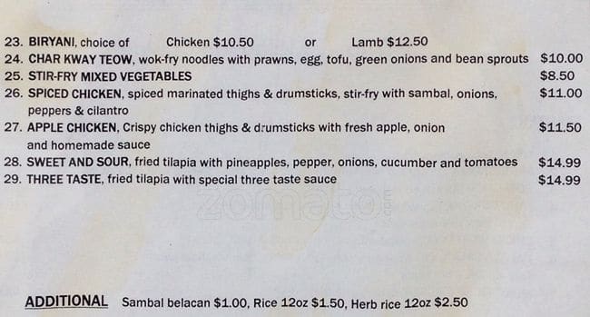 Menu of Mek’s Delight photo3