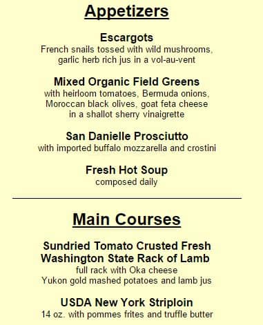 Menu of Olivers Of Oakville photo10