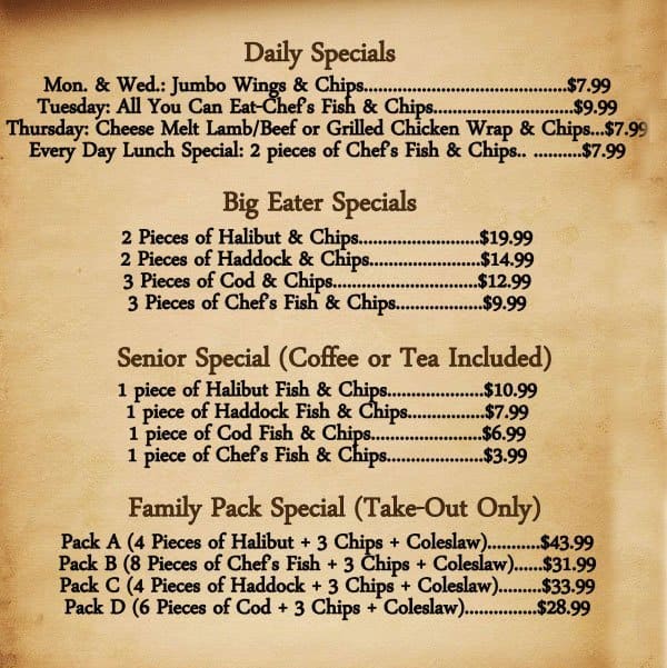 Menu of Port Union Fish & Chips photo10