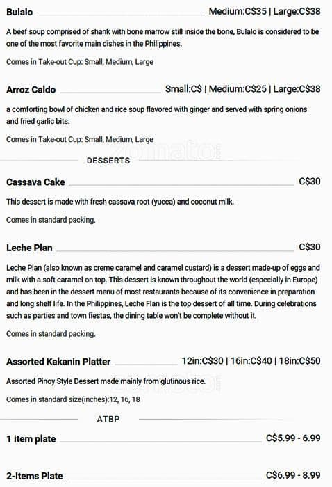 Menu of Bella’s Lechon photo16