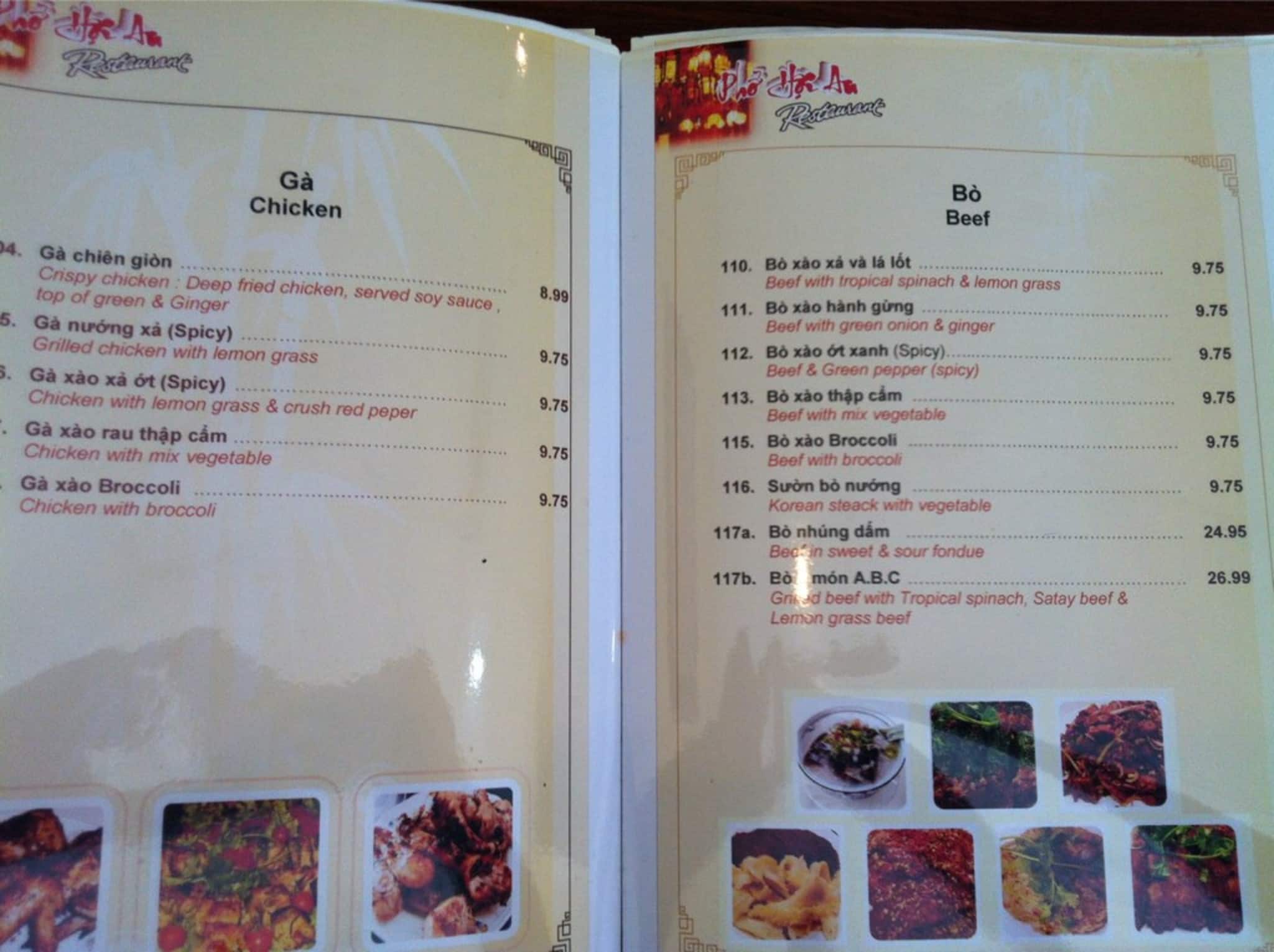 Menu of Pho Hoi An photo4