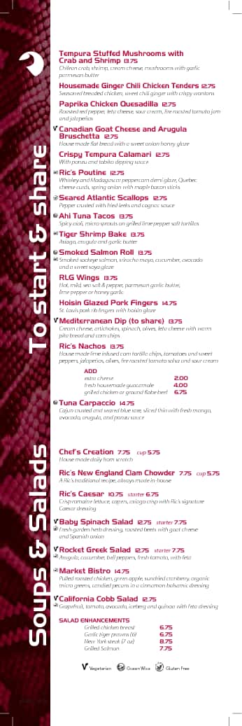 Menu of Ric’s Lounge and Grill photo2