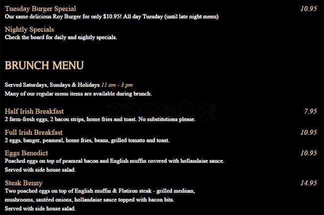 Menu of The Roy photo8