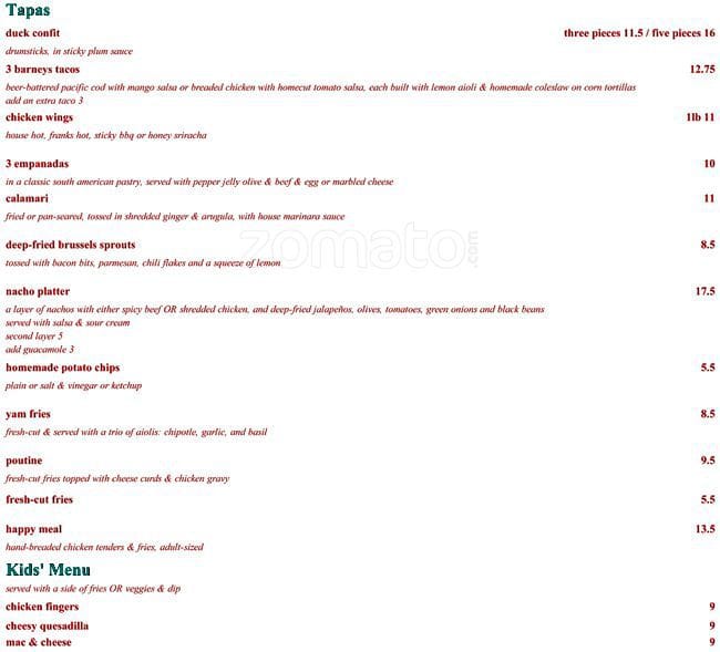 Menu of Caffe Barney photo5