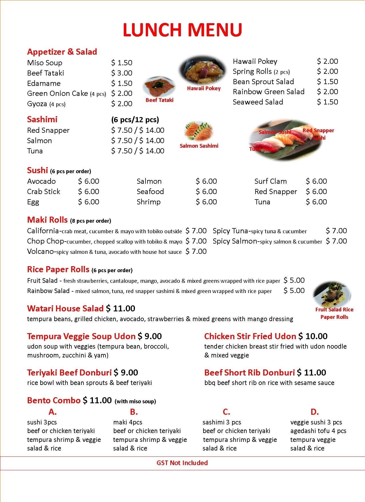 Menu of Watari photo6