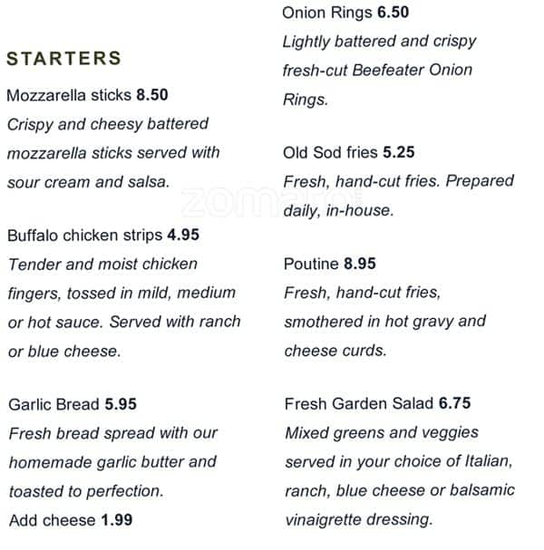 Menu of The Old Sod photo6