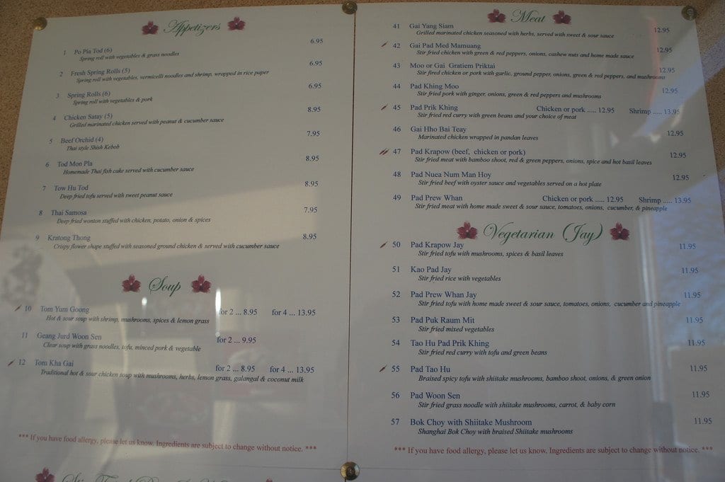 Menu of Thai Orchid photo3