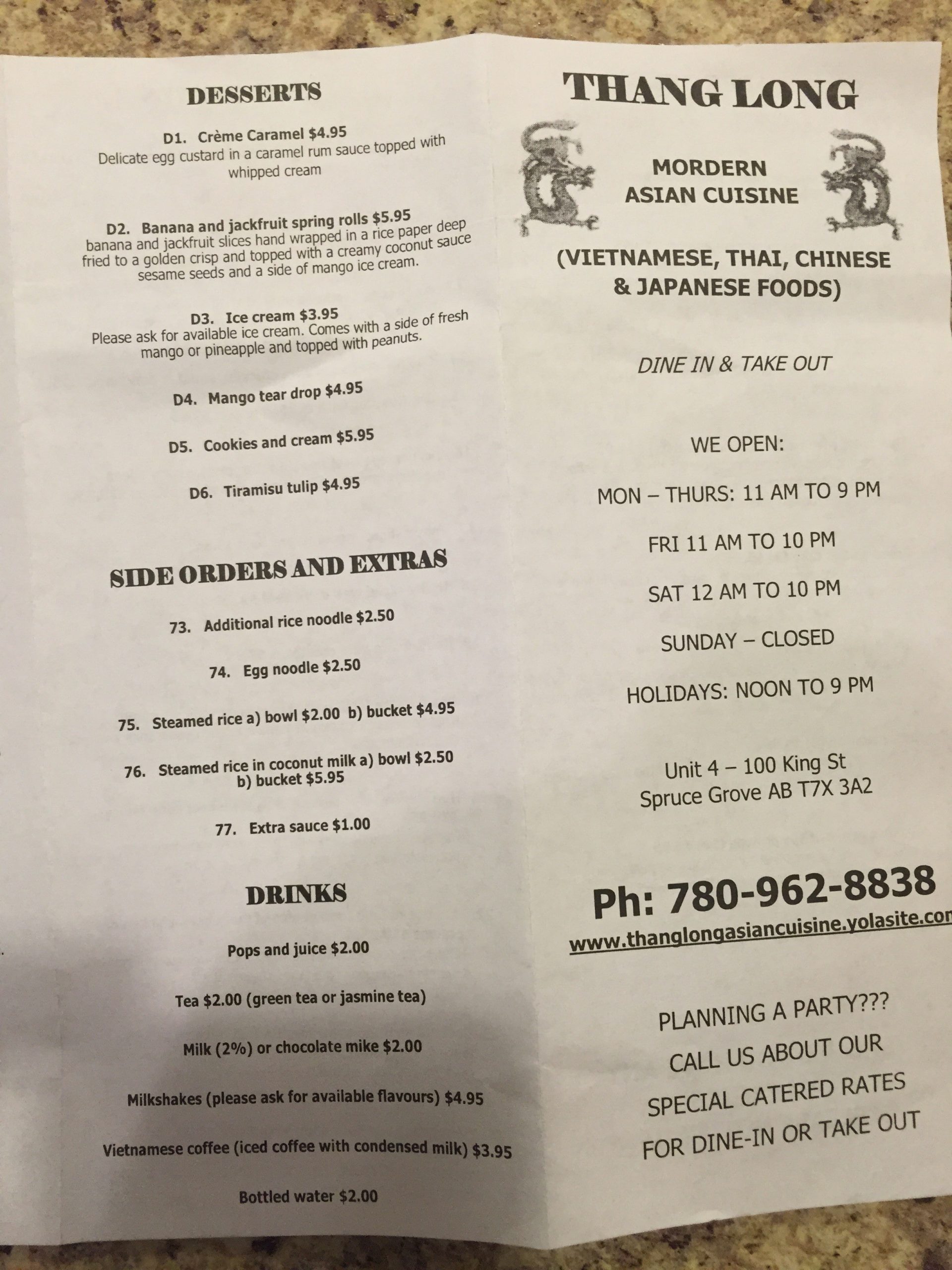 Menu of Thang Long photo3