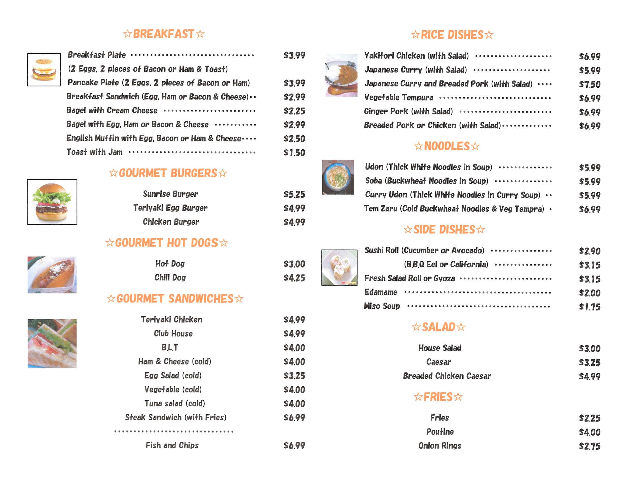 Menu of Sunrise Deli photo3