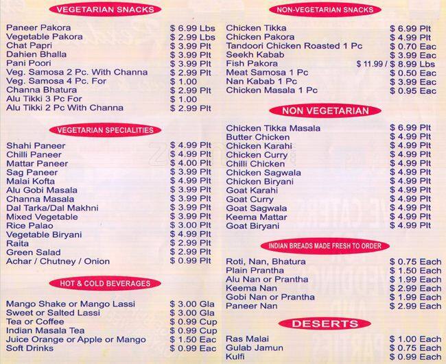 Menu of Rexdale Sweets & Restaurant photo2