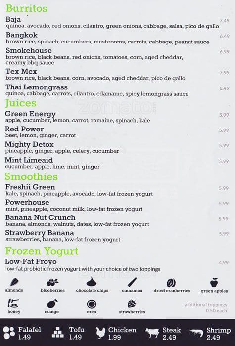 Menu of Freshii photo3
