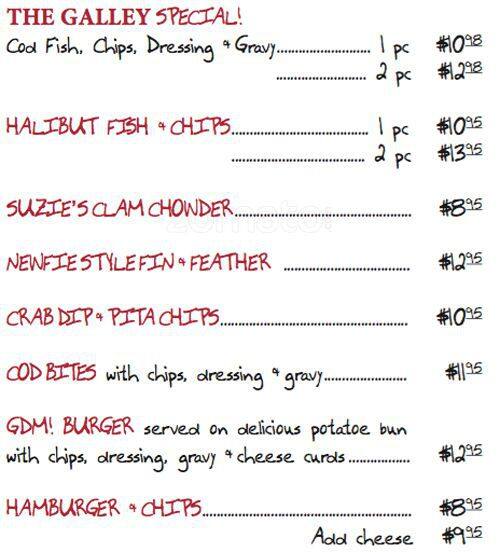 Menu of The Galley: Downhome Eatery and Pub photo2