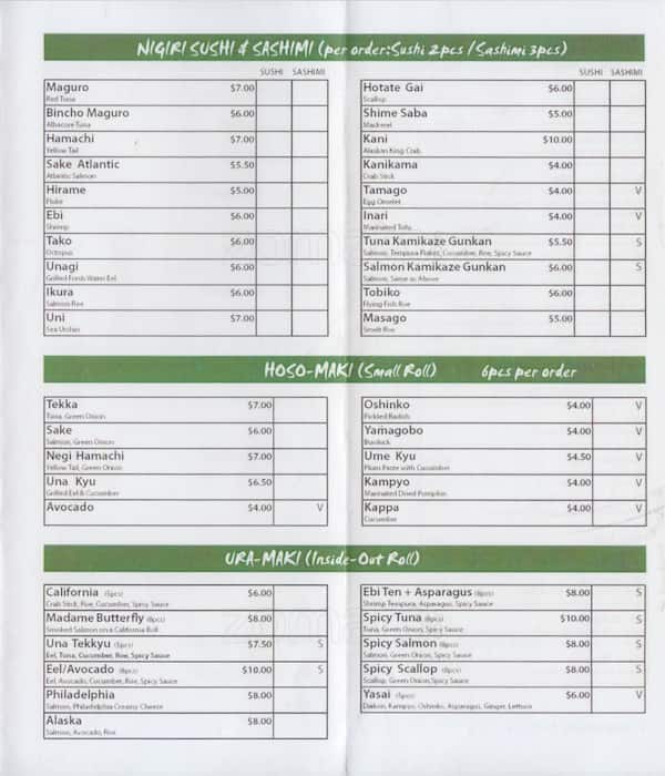 Menu of Sushi Mugen photo2