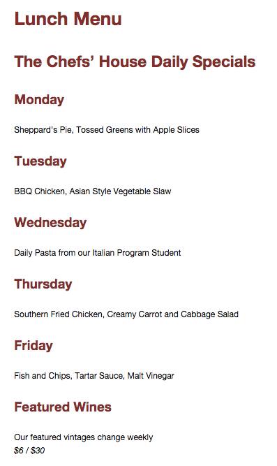 Menu of The Chefs’ House photo2