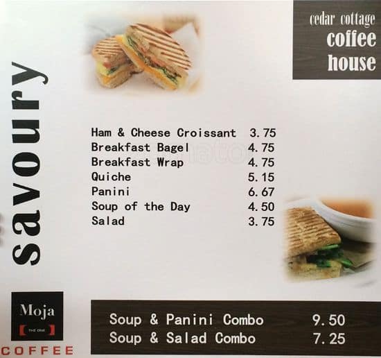 Menu of Cedar Cottage Coffee House photo2