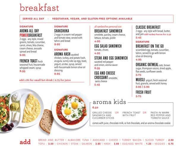 Menu of Aroma Espresso Bar photo7