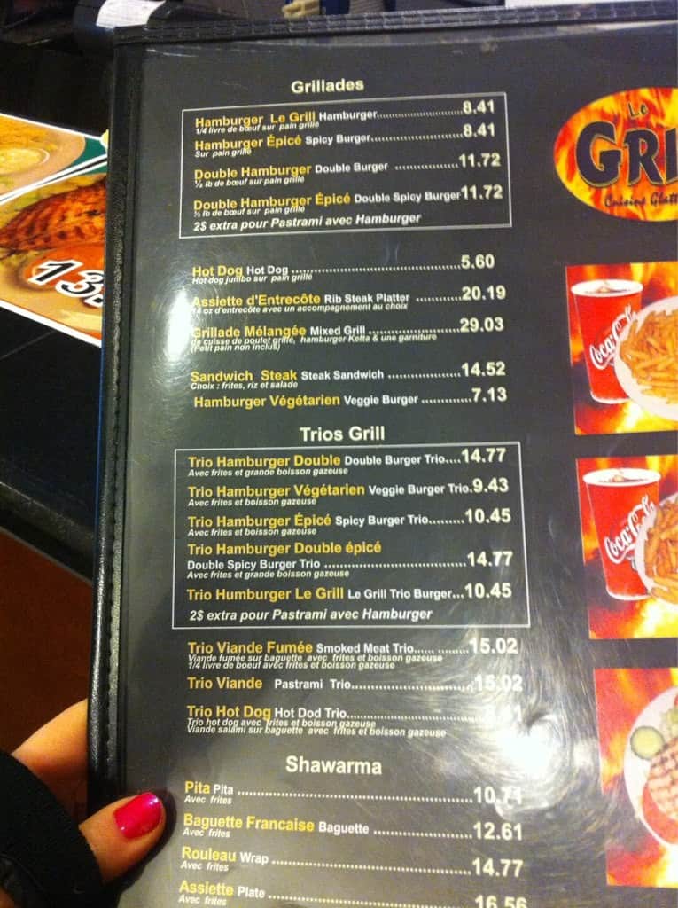 Menu of le Grill photo2