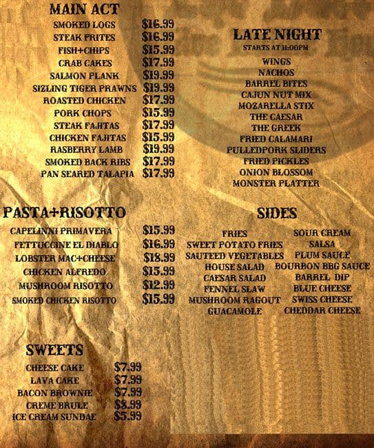 Menu of The Barrel photo3