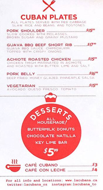 Menu of La Cubana photo3
