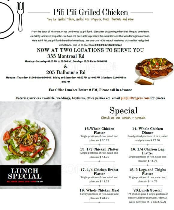 Menu of Pili Pili photo2