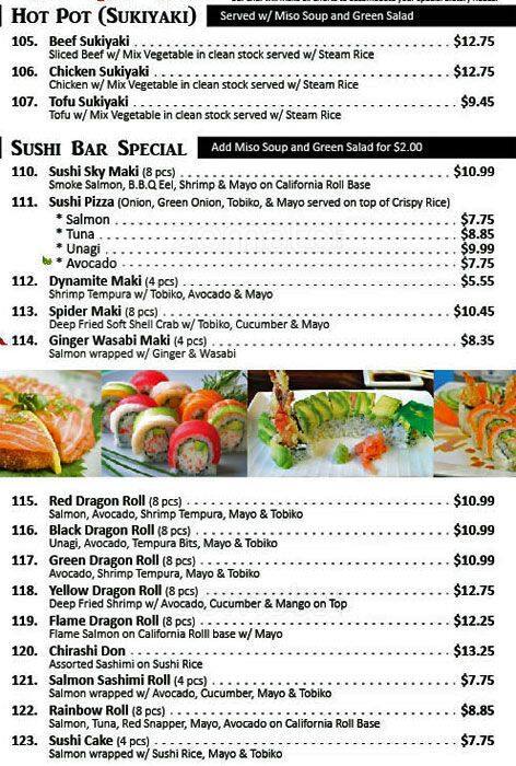 Menu of Sushi Sky photo5