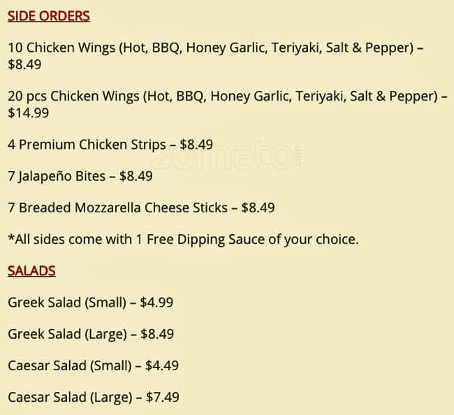 Menu of East Van Pizza photo11