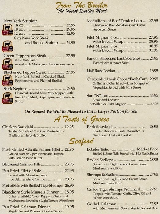 Menu of Blackhorn Steakhouse photo4