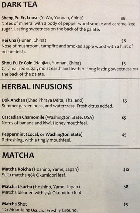 Menu of O5 Rare Tea Bar photo5