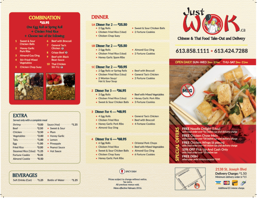 Menu of Just Wok photo2