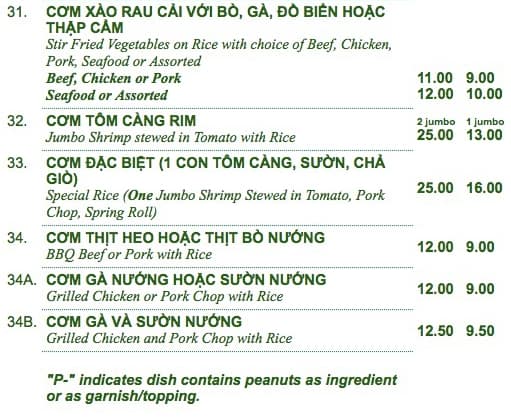 Menu of Pho Hung photo10