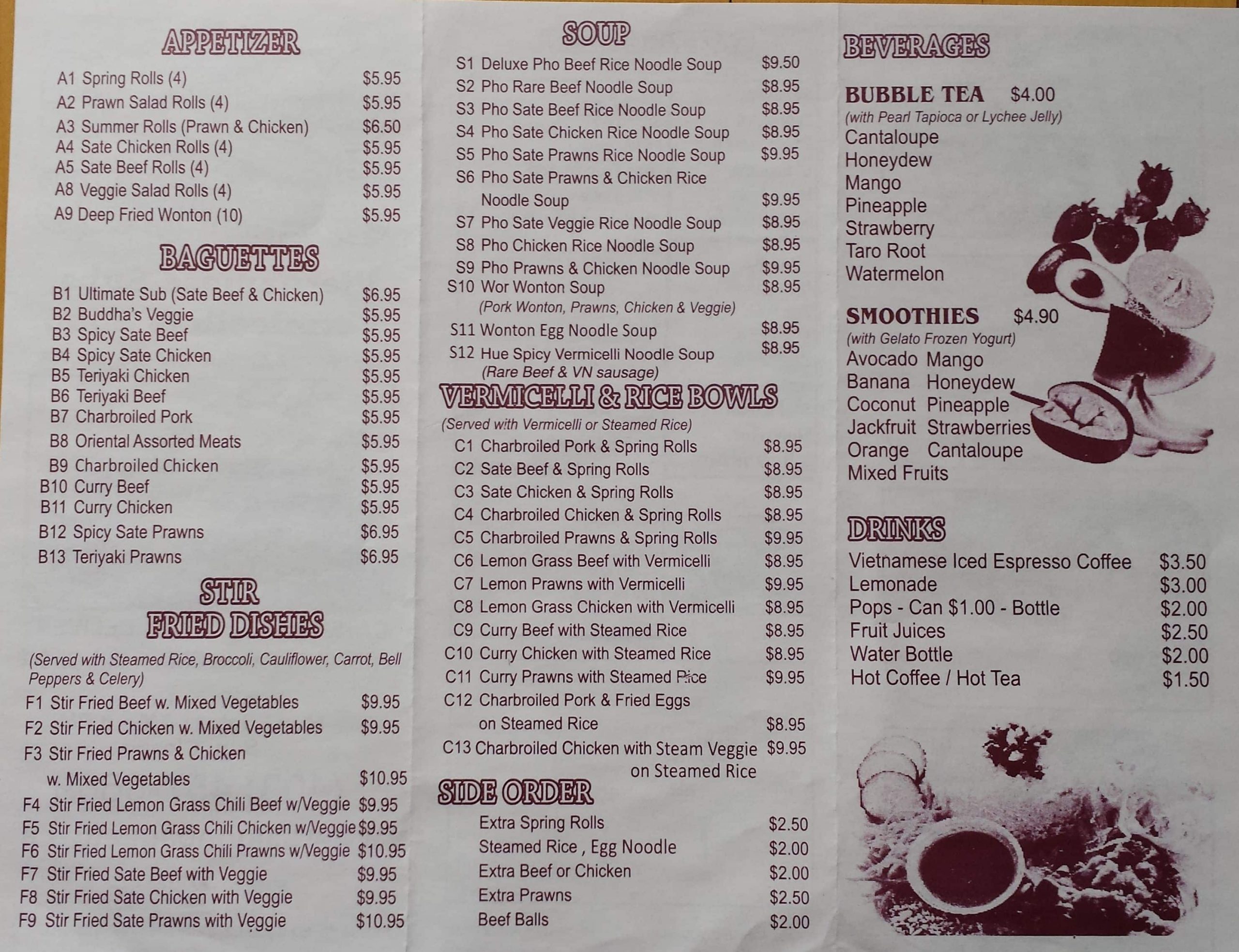 Menu of Saigon’s Baguette photo3