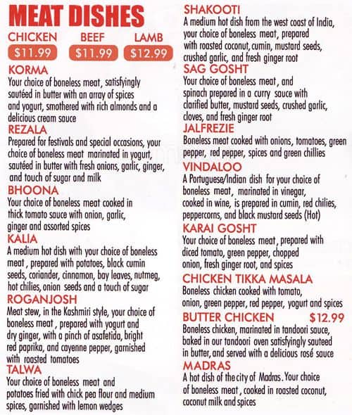 Menu of Ali’s Tandoori Curry House photo3