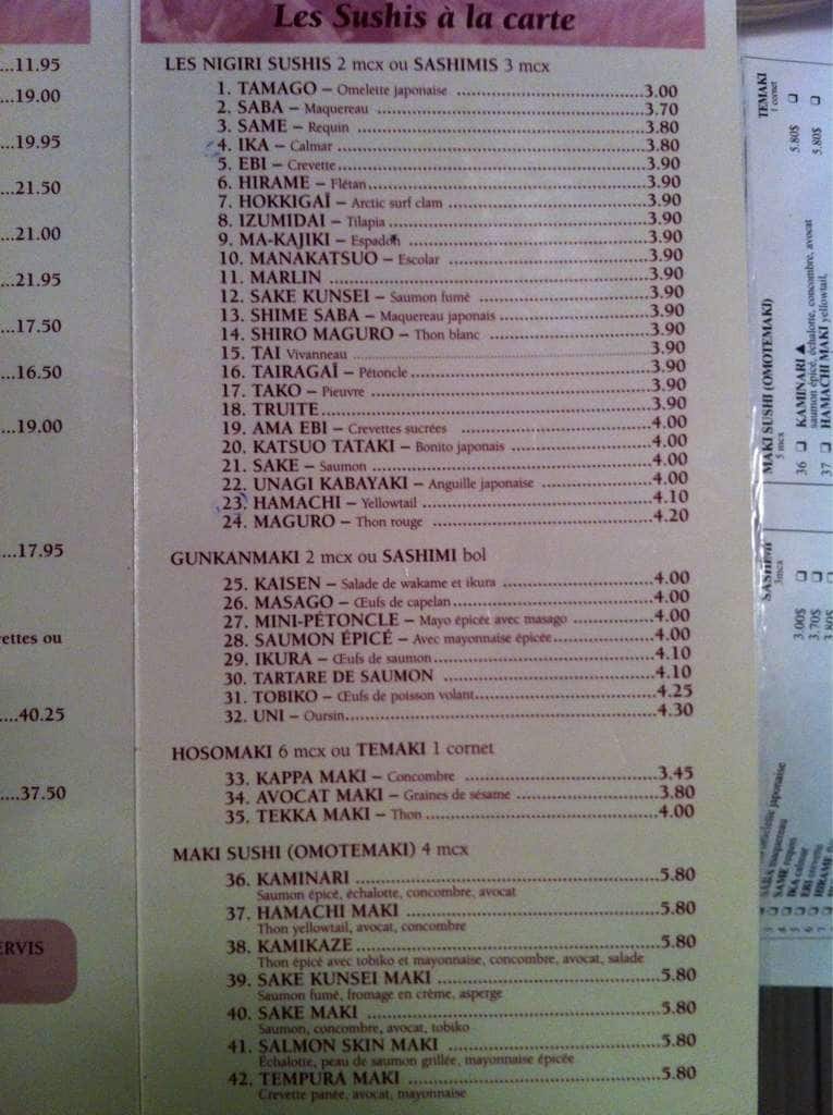 Menu of Restaurant Tokyo photo4