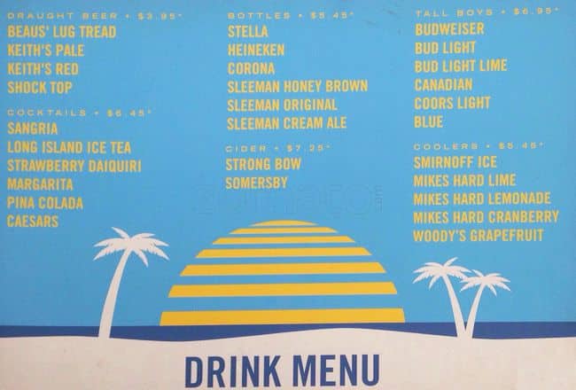 Menu of Westboro Beach Yacht Club Café photo8