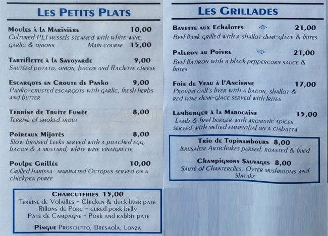 Menu of Le Paradis photo8