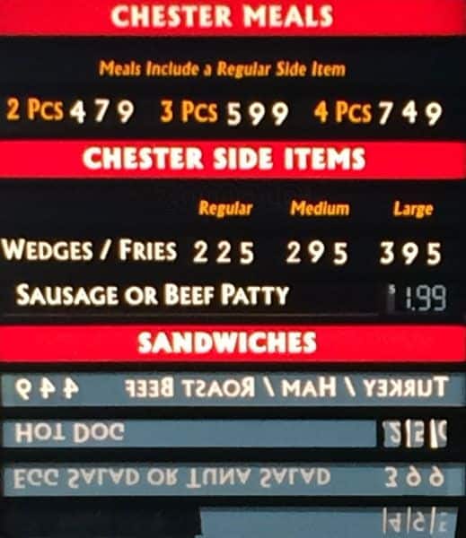 Menu of Chester’s Chicken photo2