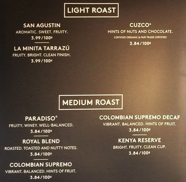 Menu of Second Cup photo2