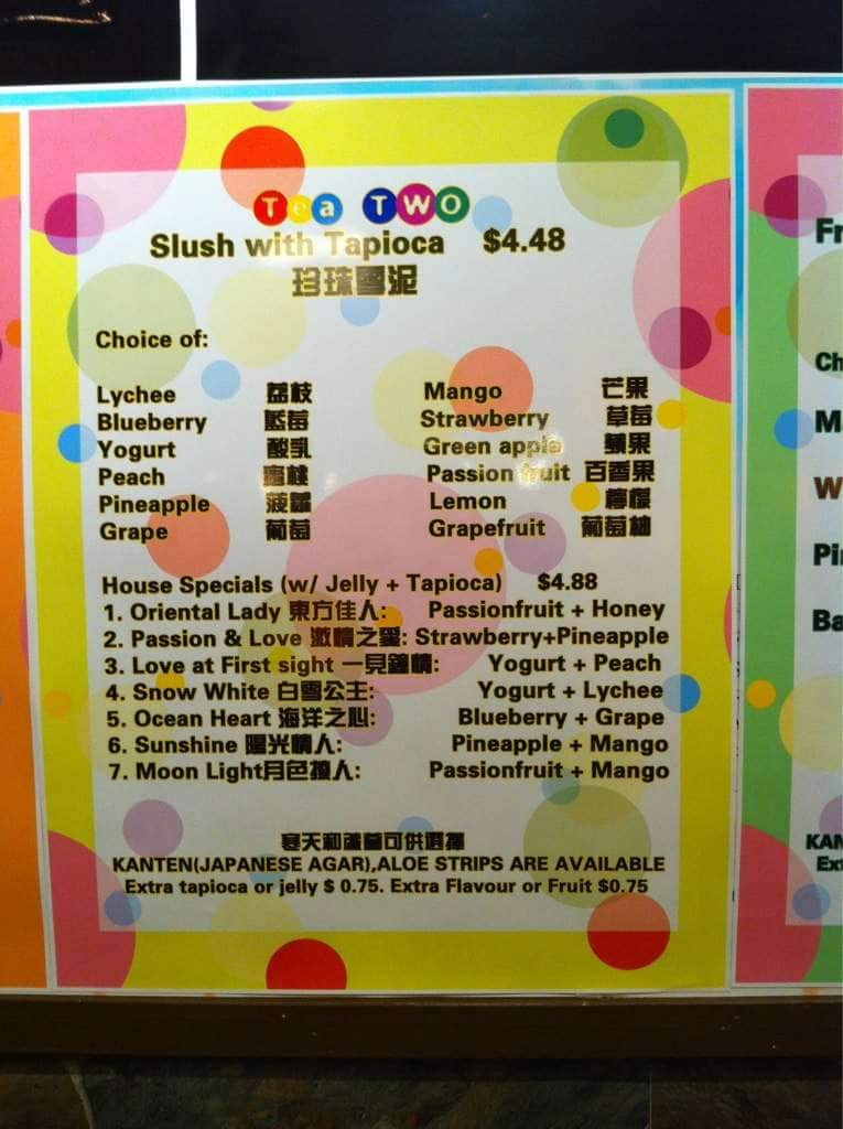 Menu of Taiwan Bubble Zone photo4