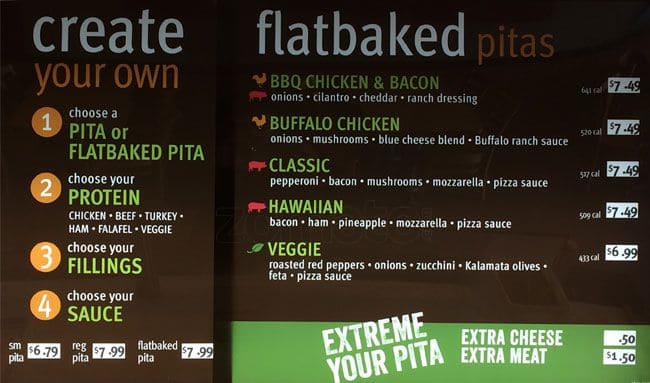 Menu of Extreme Pita photo5