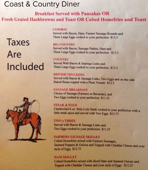 Menu of Coast & Country Diner photo2